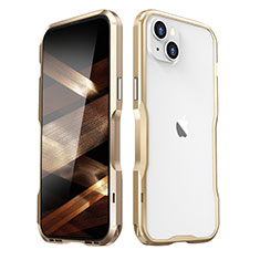 Apple iPhone 15用ケース 高級感 手触り良い アルミメタル 製の金属製 バンパー カバー LF2 アップル ゴールド