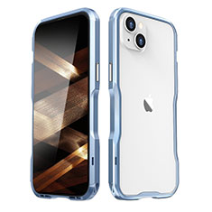 Apple iPhone 15用ケース 高級感 手触り良い アルミメタル 製の金属製 バンパー カバー LF2 アップル ネイビー