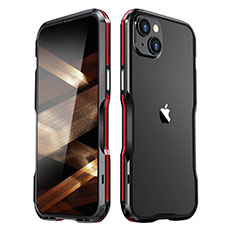 Apple iPhone 15用ケース 高級感 手触り良い アルミメタル 製の金属製 バンパー カバー LF3 アップル レッド・ブラック