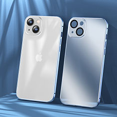 Apple iPhone 15用ケース 高級感 手触り良い メタル兼プラスチック バンパー LF1 アップル ネイビー