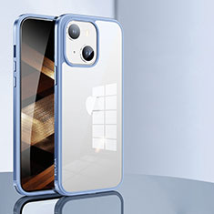 Apple iPhone 15用ハイブリットバンパーケース クリア透明 プラスチック カバー LD1 アップル ブルー