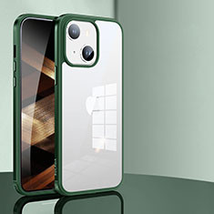 Apple iPhone 15用ハイブリットバンパーケース クリア透明 プラスチック カバー LD1 アップル グリーン