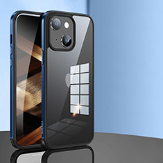 Apple iPhone 15用ハイブリットバンパーケース クリア透明 プラスチック カバー LD1 アップル ネイビー
