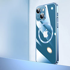 Apple iPhone 15用ハードカバー クリスタル クリア透明 Mag-Safe 磁気 Magnetic QC2 アップル ネイビー
