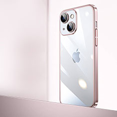 Apple iPhone 15用ハードカバー クリスタル クリア透明 QC2 アップル ローズゴールド