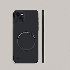Apple iPhone 15用ハードケース プラスチック 質感もマット カバー Mag-Safe 磁気 Magnetic アップル ブラック