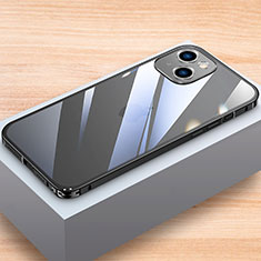 Apple iPhone 15用ケース 高級感 手触り良い アルミメタル 製の金属製 バンパー カバー LK1 アップル ブラック