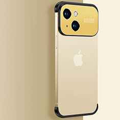 Apple iPhone 15用ハードカバー クリスタル クリア透明 QC3 アップル ゴールド