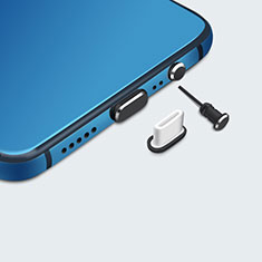 Apple iPhone 15用アンチ ダスト プラグ キャップ ストッパー USB-C Android Type-Cユニバーサル H05 アップル ブラック
