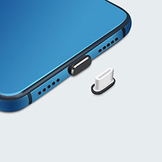 Apple iPhone 15用アンチ ダスト プラグ キャップ ストッパー USB-C Android Type-Cユニバーサル H07 アップル ブラック
