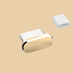 Apple iPhone 15用アンチ ダスト プラグ キャップ ストッパー USB-C Android Type-Cユニバーサル H10 アップル ゴールド