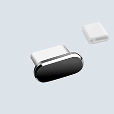 Apple iPhone 15用アンチ ダスト プラグ キャップ ストッパー USB-C Android Type-Cユニバーサル H10 アップル ブラック