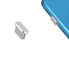 Apple iPhone 15用アンチ ダスト プラグ キャップ ストッパー USB-C Android Type-Cユニバーサル H13 アップル シルバー