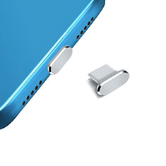 Apple iPhone 15用アンチ ダスト プラグ キャップ ストッパー USB-C Android Type-Cユニバーサル H14 アップル シルバー
