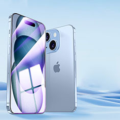 Apple iPhone 15用強化ガラス フル液晶保護フィルム アンチグレア ブルーライト U01 アップル ブラック