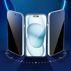 Apple iPhone 15用反スパイ 強化ガラス 液晶保護フィルム S03 アップル クリア