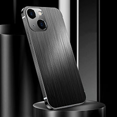 Apple iPhone 15 Plus用ケース 高級感 手触り良い アルミメタル 製の金属製 カバー アップル ブラック