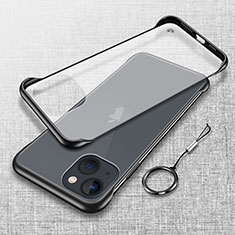 Apple iPhone 15 Plus用ハードカバー クリスタル クリア透明 H02 アップル ブラック