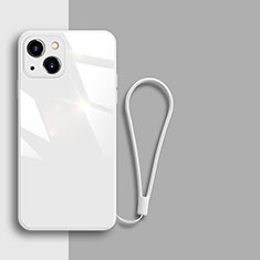 Apple iPhone 15 Plus用ハイブリットバンパーケース プラスチック 鏡面 カバー M08 アップル ホワイト