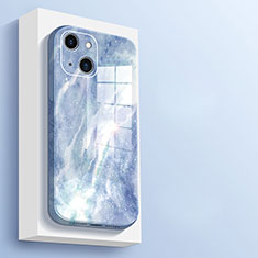 Apple iPhone 15 Plus用ハイブリットバンパーケース プラスチック 鏡面 カバー M05 アップル ブルー