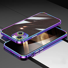 Apple iPhone 15 Plus用ケース 高級感 手触り良い アルミメタル 製の金属製 バンパー カバー A02 アップル ネイビー
