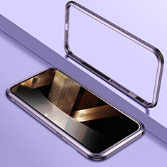 Apple iPhone 15 Plus用ケース 高級感 手触り良い アルミメタル 製の金属製 バンパー カバー LK2 アップル パープル