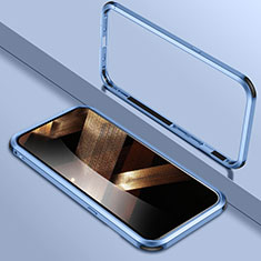 Apple iPhone 15 Plus用ケース 高級感 手触り良い アルミメタル 製の金属製 バンパー カバー LK2 アップル ネイビー