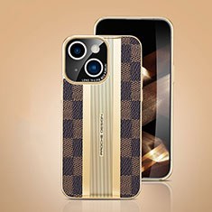 Apple iPhone 15 Plus用ケース 高級感 手触り良いレザー柄 JB4 アップル ブラウン