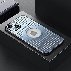 Apple iPhone 15 Plus用ケース 高級感 手触り良い アルミメタル 製の金属製 兼シリコン カバー Mag-Safe 磁気 Magnetic TX1 アップル ネイビー