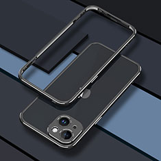 Apple iPhone 15 Plus用ケース 高級感 手触り良い アルミメタル 製の金属製 バンパー カバー JZ1 アップル ブラック