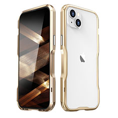 Apple iPhone 15 Plus用ケース 高級感 手触り良い アルミメタル 製の金属製 バンパー カバー LF3 アップル ゴールド