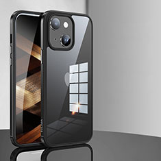Apple iPhone 15 Plus用ハイブリットバンパーケース クリア透明 プラスチック カバー LD1 アップル ブラック