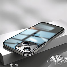 Apple iPhone 15 Plus用ケース 高級感 手触り良い メタル兼プラスチック バンパー QC2 アップル ブラック