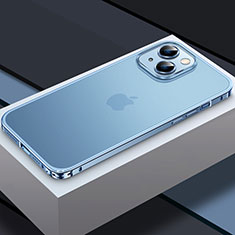 Apple iPhone 15 Plus用ケース 高級感 手触り良い メタル兼プラスチック バンパー QC3 アップル ネイビー