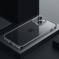 Apple iPhone 15 Plus用ケース 高級感 手触り良い メタル兼プラスチック バンパー QC4 アップル ブラック