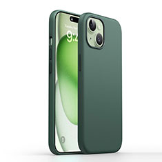 Apple iPhone 15 Plus用360度 フルカバー極薄ソフトケース シリコンケース 耐衝撃 全面保護 バンパー YK1 アップル グリーン