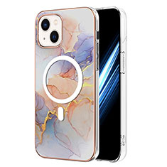 Apple iPhone 15 Plus用シリコンケース ソフトタッチラバー バタフライ パターン カバー Mag-Safe 磁気 Magnetic アップル ピンク