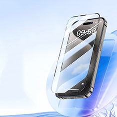 Apple iPhone 15 Plus用強化ガラス フル液晶保護フィルム U01 アップル ブラック
