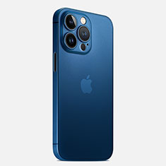 Apple iPhone 15 Pro用極薄ケース クリア透明 プラスチック 質感もマットU02 アップル ネイビー