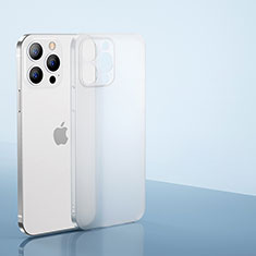 Apple iPhone 15 Pro用極薄ケース クリア透明 プラスチック 質感もマットU01 アップル ホワイト