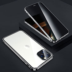 Apple iPhone 15 Pro用ケース 高級感 手触り良い アルミメタル 製の金属製 360度 フルカバーバンパー 鏡面 カバー Z05 アップル シルバー
