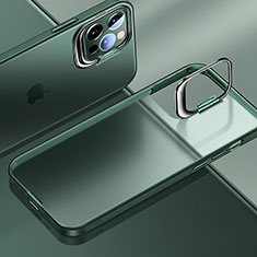 Apple iPhone 15 Pro用極薄ケース クリア透明 プラスチック 質感もマットU08 アップル グリーン