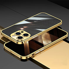Apple iPhone 15 Pro用ケース 高級感 手触り良い アルミメタル 製の金属製 バンパー カバー A02 アップル ゴールド