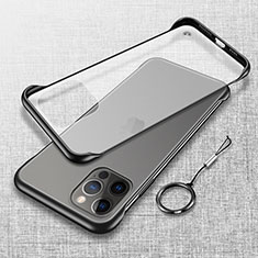 Apple iPhone 15 Pro用ハードカバー クリスタル クリア透明 H02 アップル ブラック