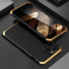 Apple iPhone 15 Pro用360度 フルカバー ケース 高級感 手触り良い アルミメタル 製の金属製 アップル ゴールド・ブラック