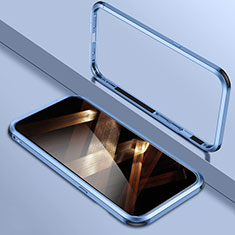 Apple iPhone 15 Pro用ケース 高級感 手触り良い アルミメタル 製の金属製 バンパー カバー LO1 アップル ネイビー