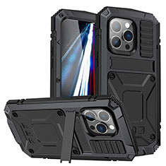 Apple iPhone 15 Pro用360度 フルカバー ケース 高級感 手触り良い アルミメタル 製の金属製 RJ2 アップル ブラック