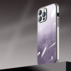 Apple iPhone 15 Pro用ハードケース プラスチック 質感もマット カバー 勾配色 AT1 アップル パープル