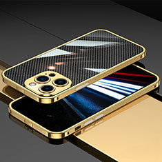 Apple iPhone 15 Pro用ケース 高級感 手触り良い アルミメタル 製の金属製 バンパー カバー JL1 アップル ゴールド
