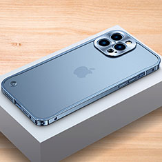 Apple iPhone 15 Pro用ケース 高級感 手触り良い アルミメタル 製の金属製 バンパー カバー A04 アップル ネイビー